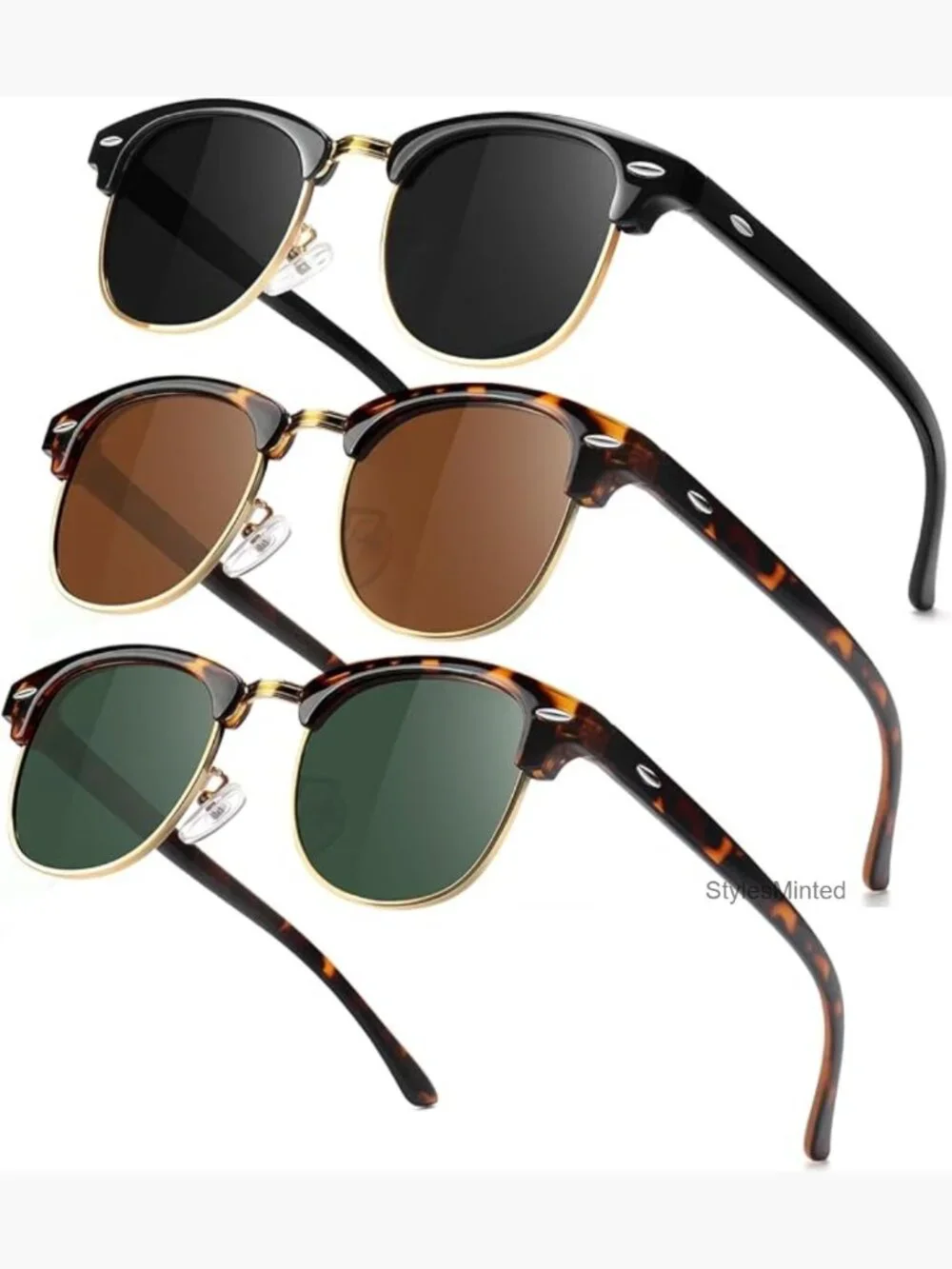 Kids Retro Semi Rimless Polarized Sunglasses UV Protection